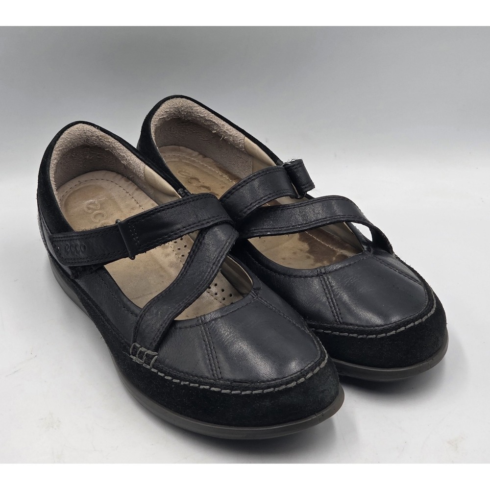 Ecco Black Leather Mary Jane Comfort ECCO Aquet Mary Jane Comfort Walking Shoes